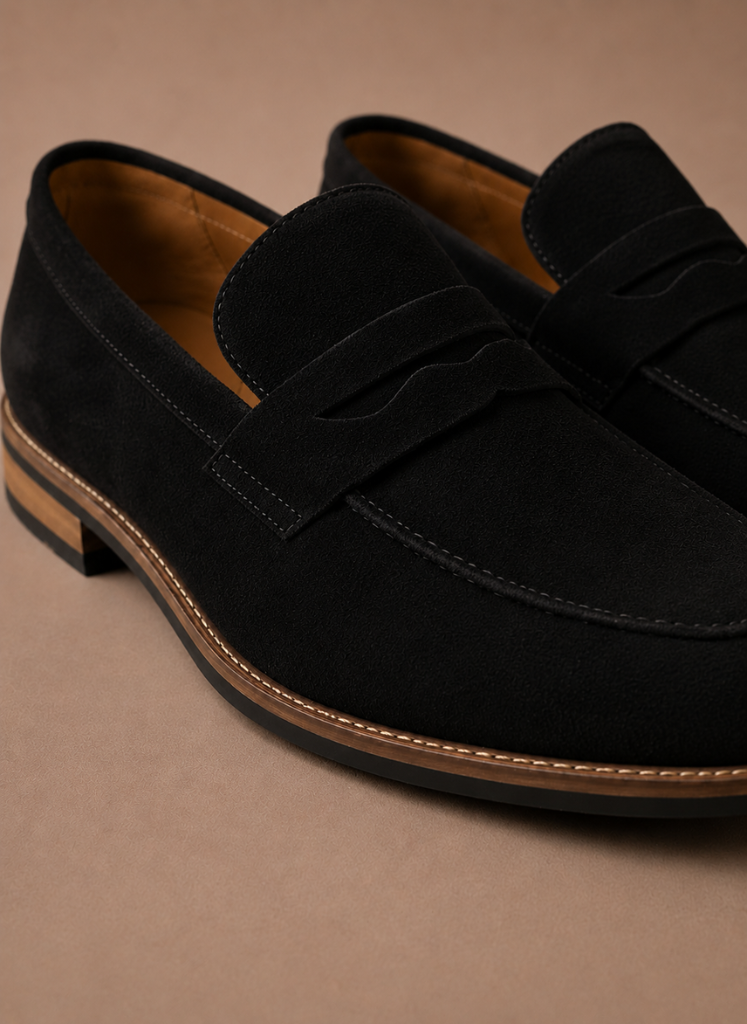 Men's suede penny dress loafers — additional view