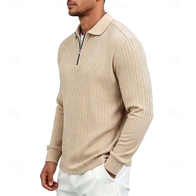 Vernon | Quarter-Zip Textured Polo Shirt