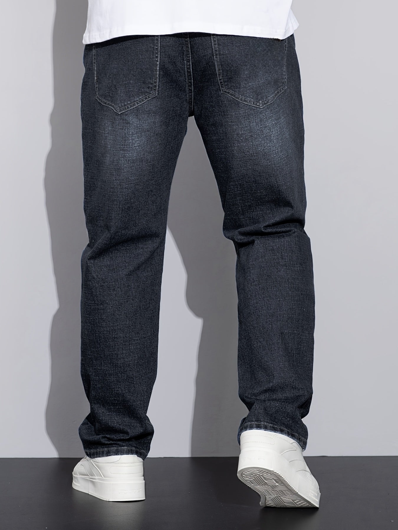 Men's straight-leg stretch denim jeans — additional view