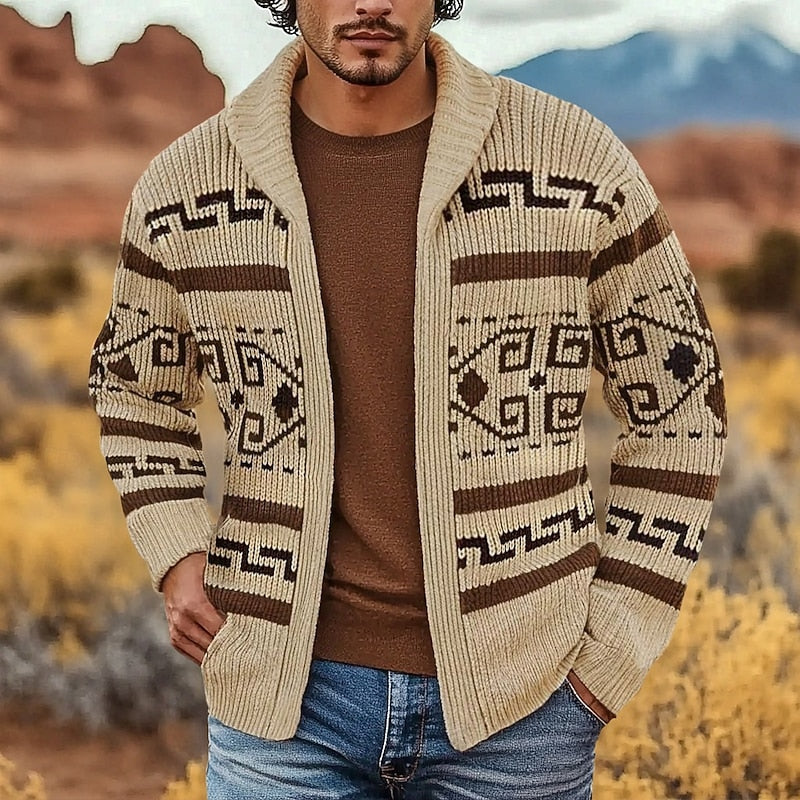 Mercer | Patterned Full-Zip Cardigan
