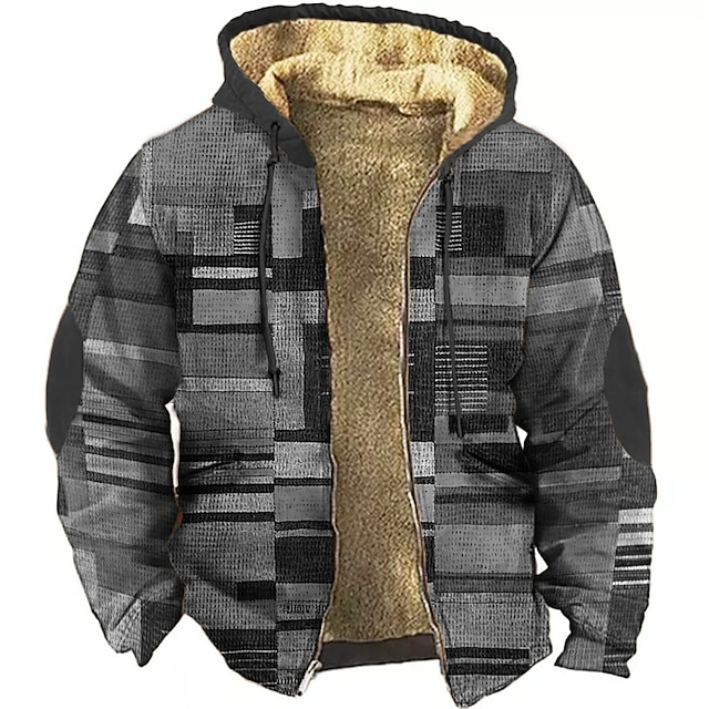Men's fleece-lined hooded puffer gilet in grey — additional view