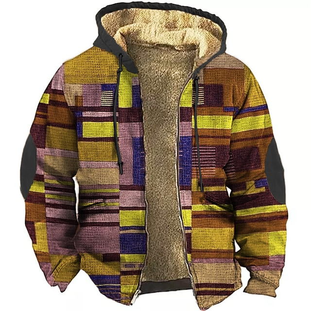 Men's fleece-lined hooded puffer gilet in yellow — additional view