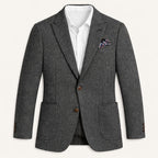 Men's single-breasted herringbone blazer — additional view