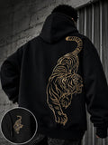 Men's zip-up hooded sweatshirt in black — additional view