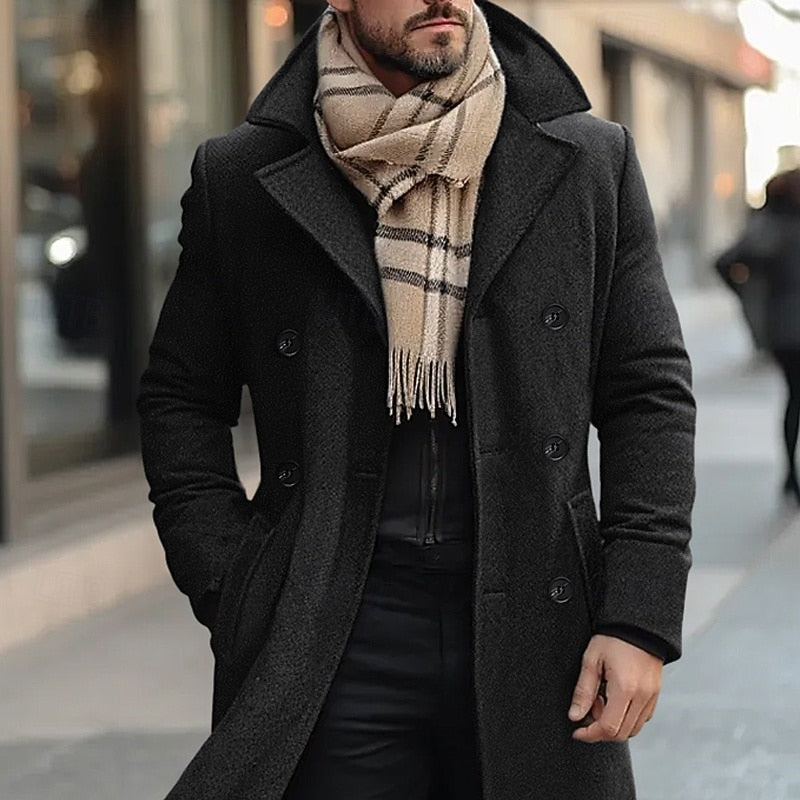 Deverell | Double-Breasted Longline Overcoat
