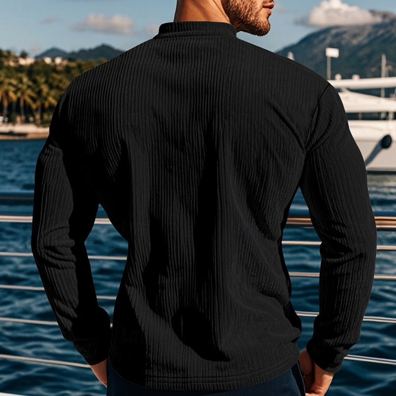 Men's ribbed long sleeve shirt — additional view