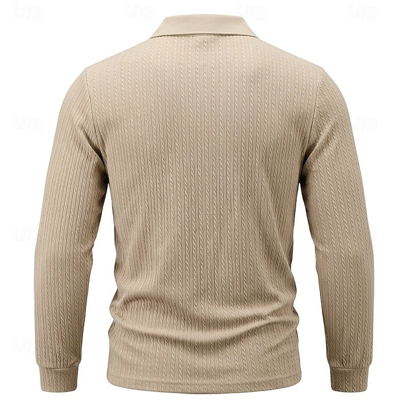 Vernon | Quarter-Zip Textured Polo Shirt