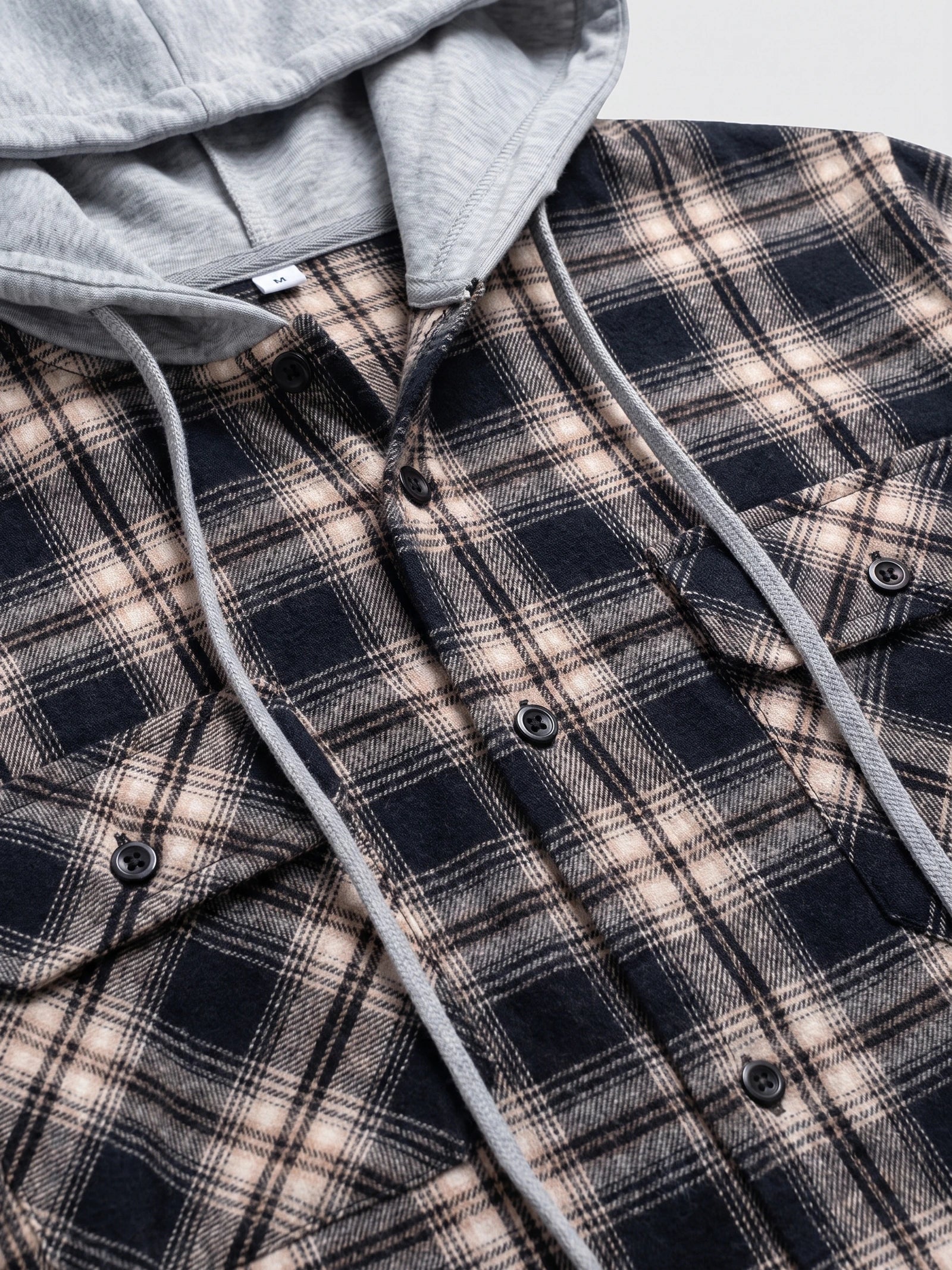 Men's hooded plaid flannel jacket — additional view