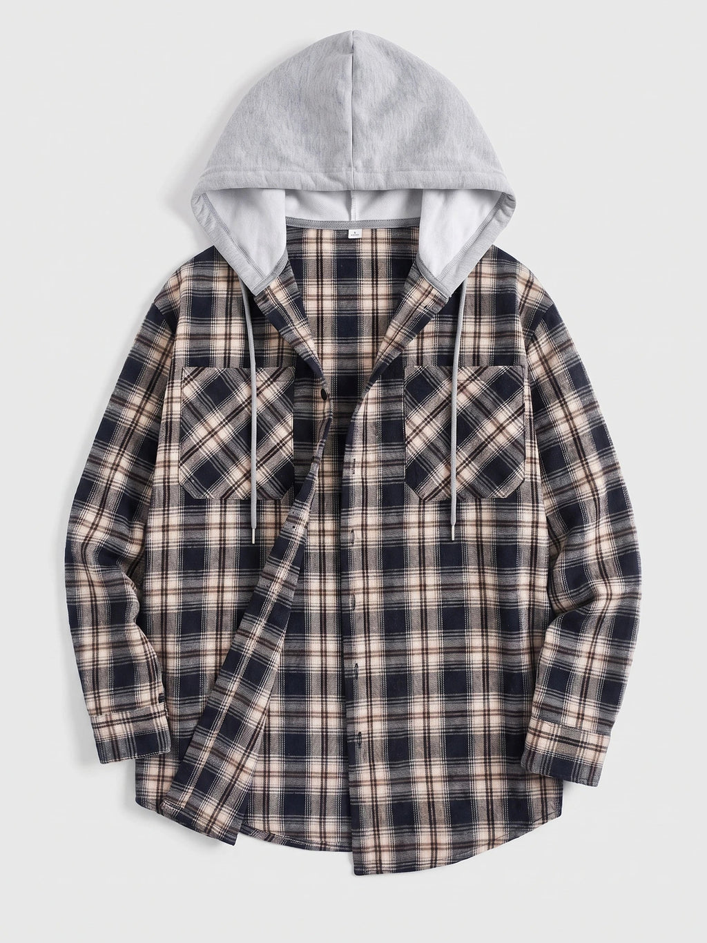 Men's hooded plaid flannel jacket — additional view