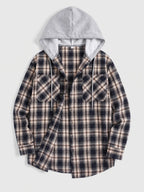 Men's hooded plaid flannel jacket — additional view
