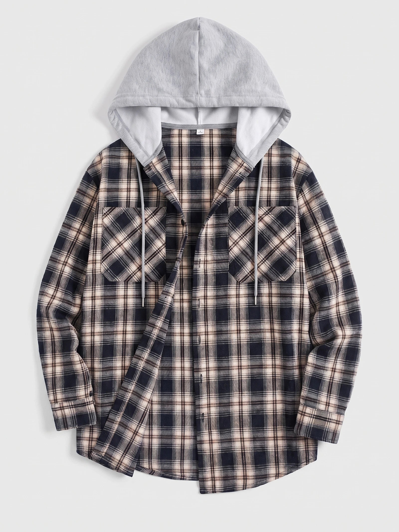 Men's hooded plaid flannel jacket — additional view