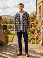 Men's hooded plaid flannel jacket — additional view