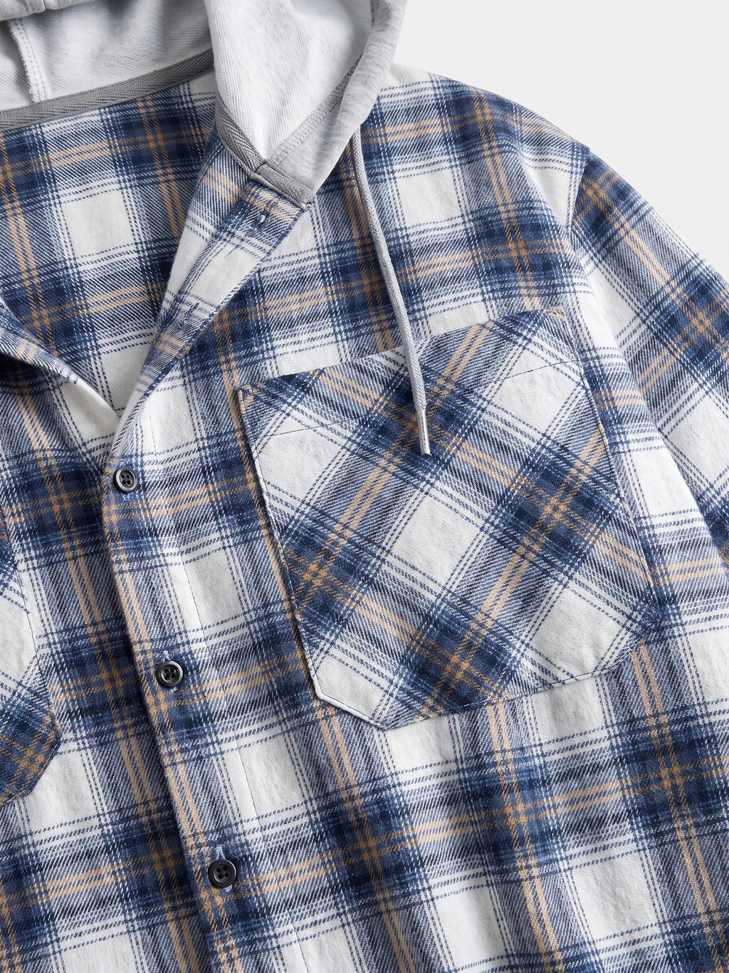 Men's hooded plaid flannel jacket — additional view