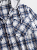 Men's hooded plaid flannel jacket — additional view