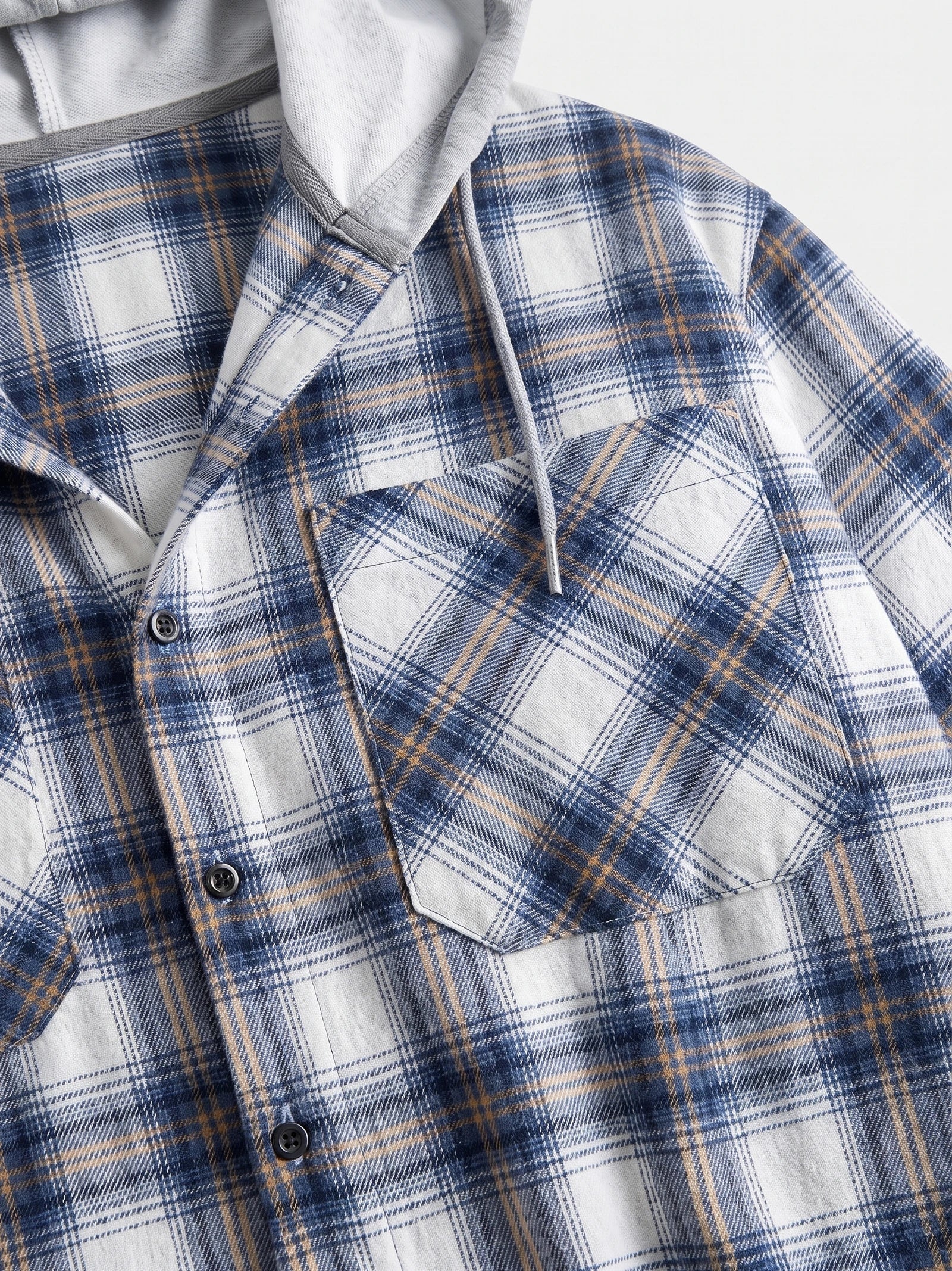 Men's hooded plaid flannel jacket — additional view