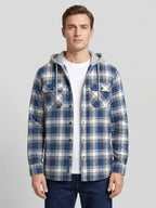 Men's hooded plaid flannel jacket
