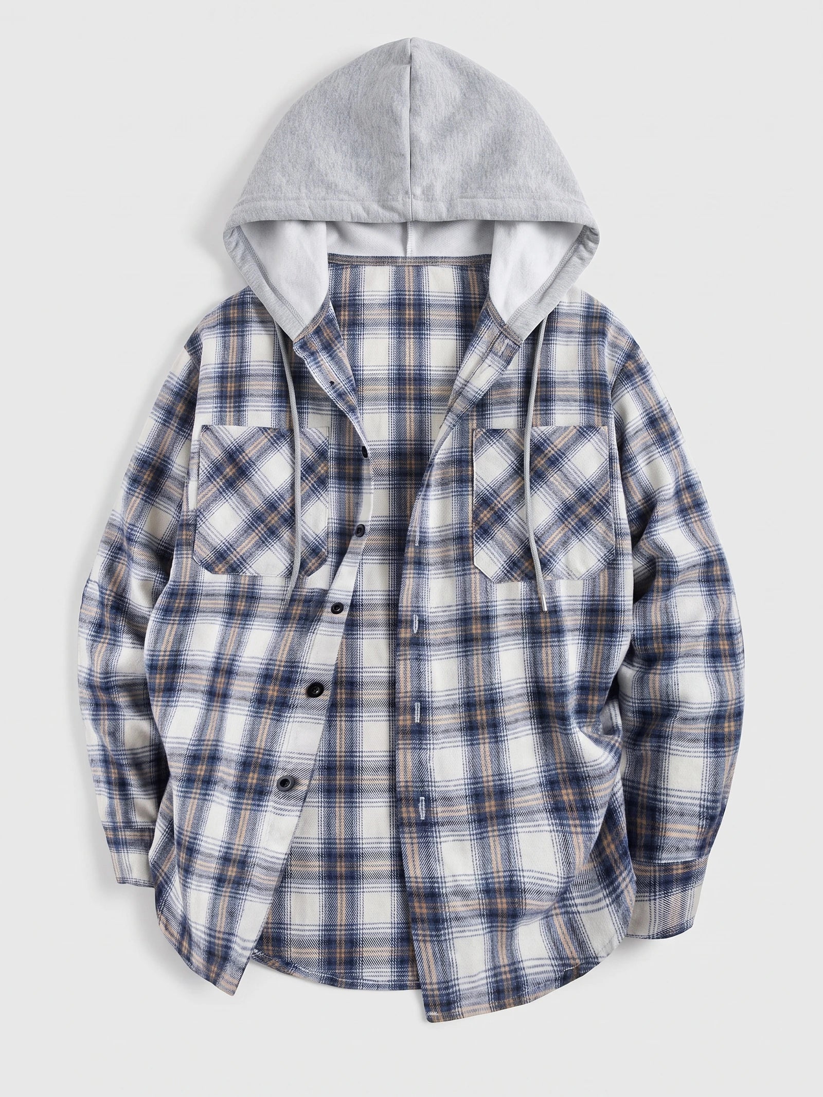 Men's hooded plaid flannel jacket — alternate view