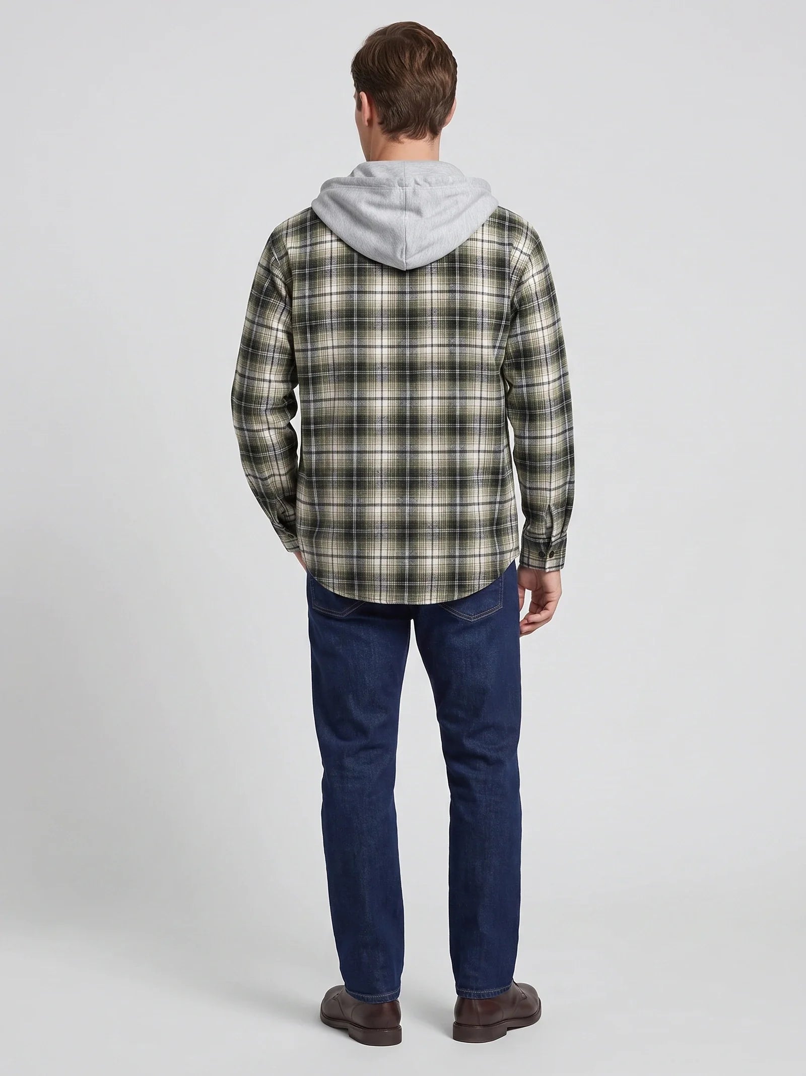 Men's hooded plaid flannel jacket — additional view