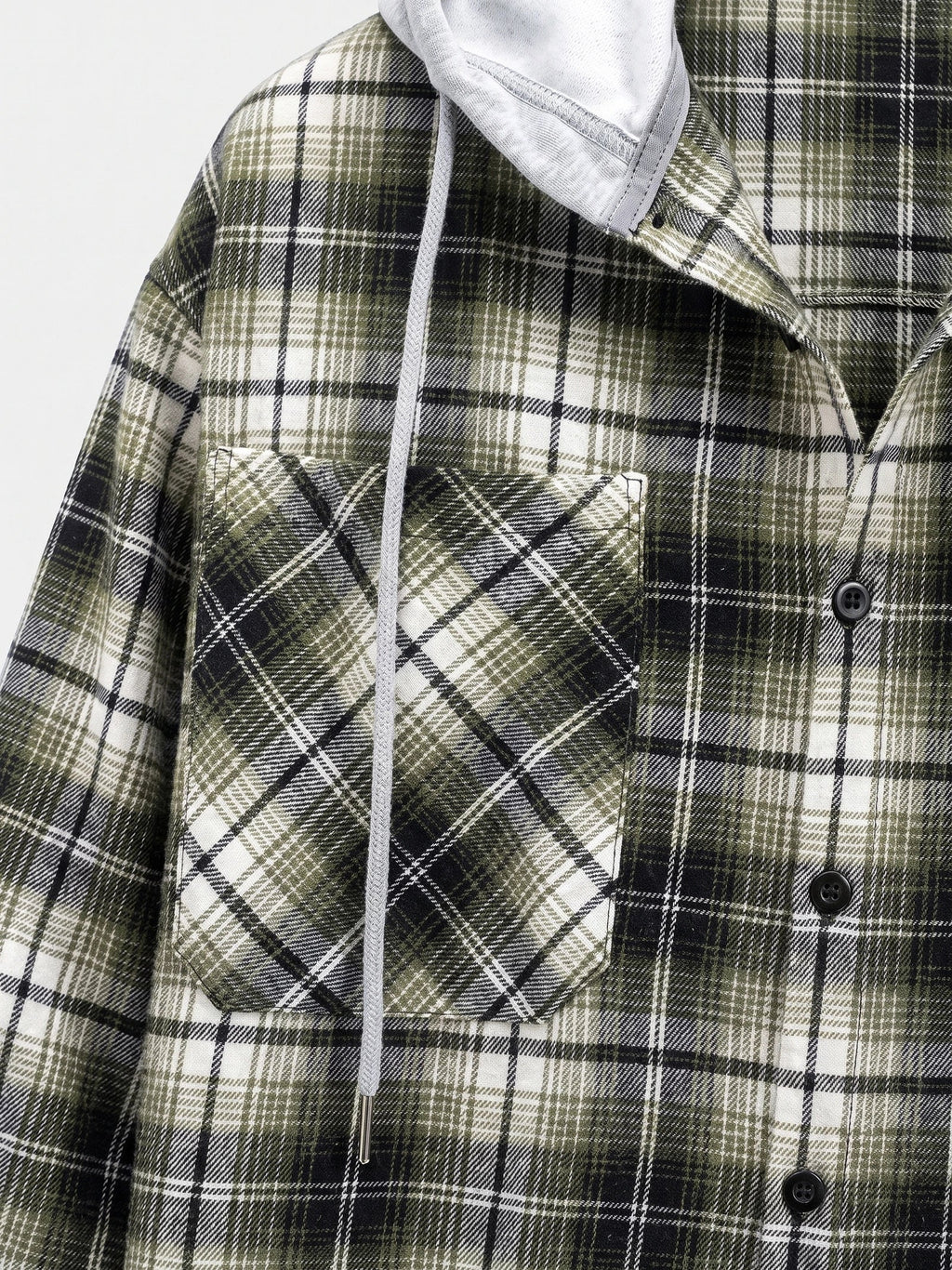 Men's hooded plaid flannel jacket — additional view