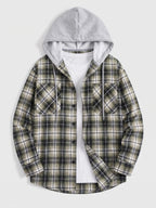 Men's hooded plaid flannel jacket — additional view