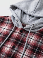 Men's hooded plaid flannel jacket — additional view