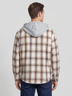 Men's hooded plaid flannel jacket — additional view