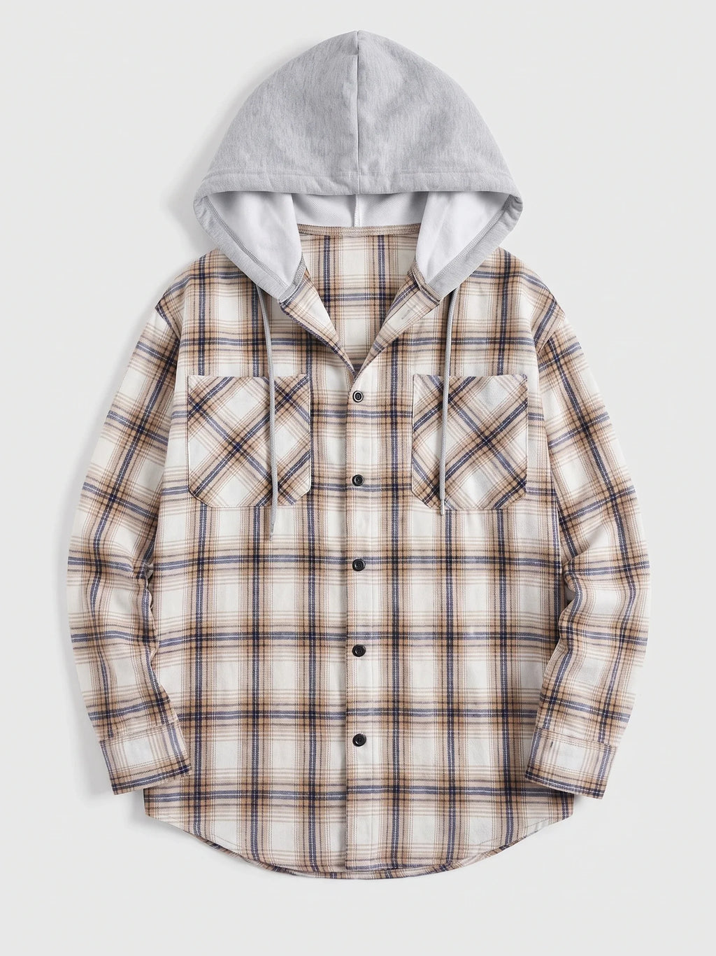 Men's hooded plaid flannel jacket — additional view