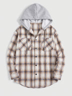Men's hooded plaid flannel jacket — additional view