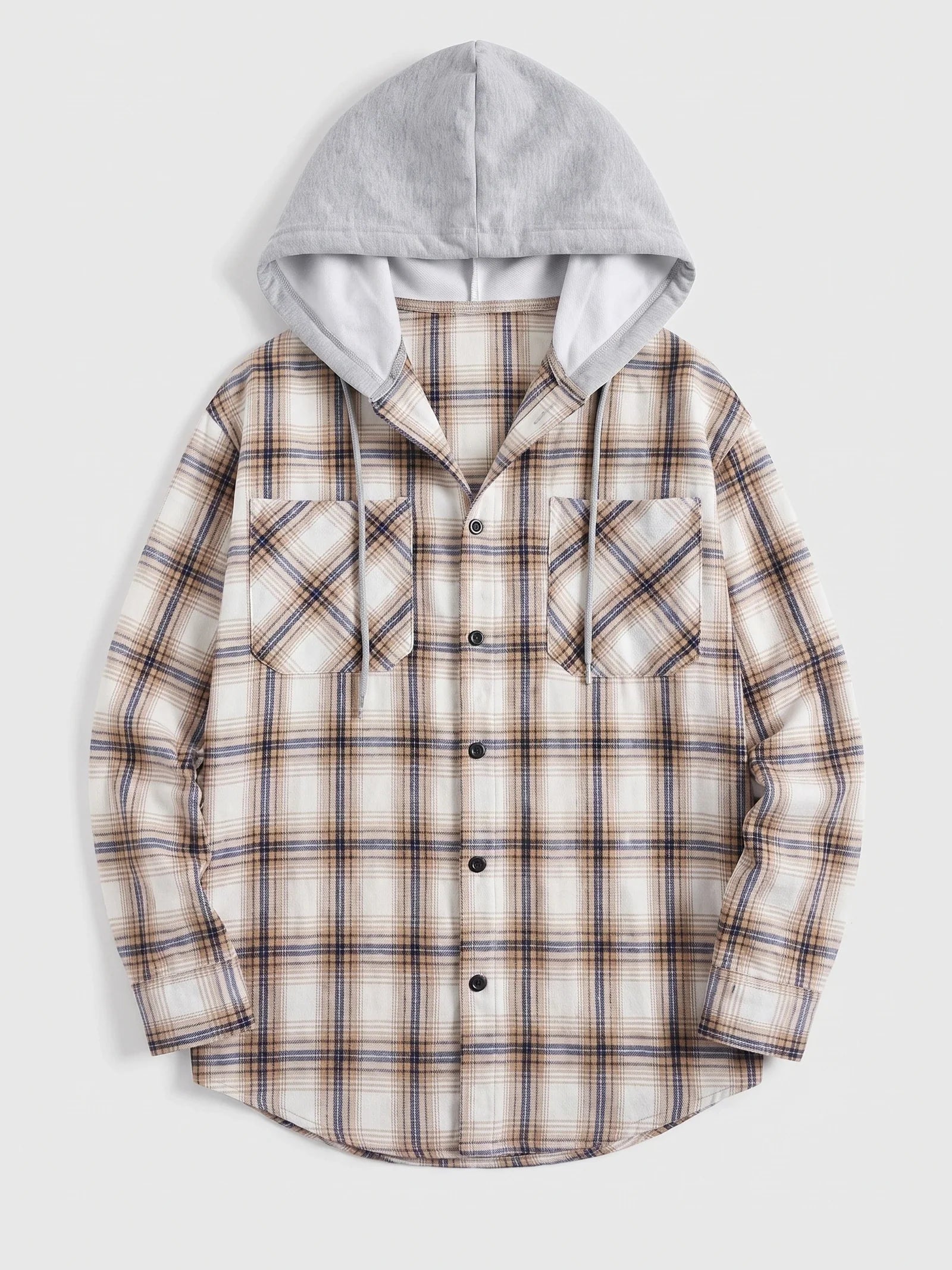 Men's hooded plaid flannel jacket — additional view