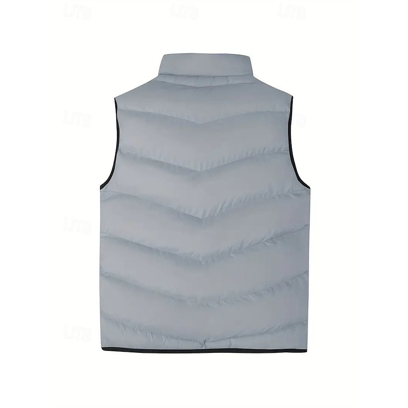 Men's quilted zip puffer vest — additional view