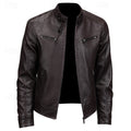 Men's classic cafe racer biker jacket in brown