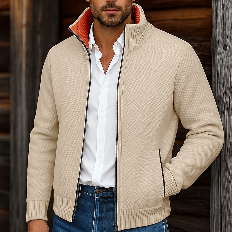 Leland | Stand-Collar Full-Zip Cardigan