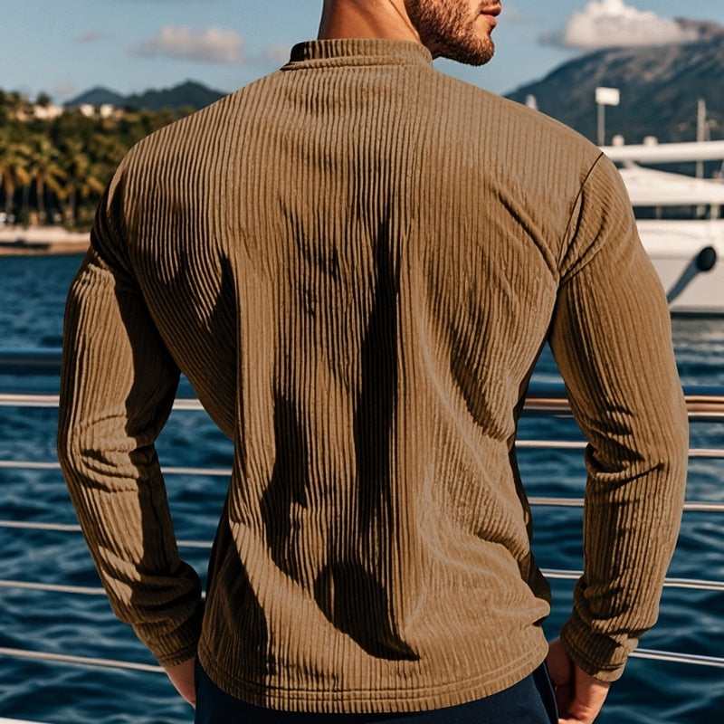Men's ribbed long sleeve shirt — additional view