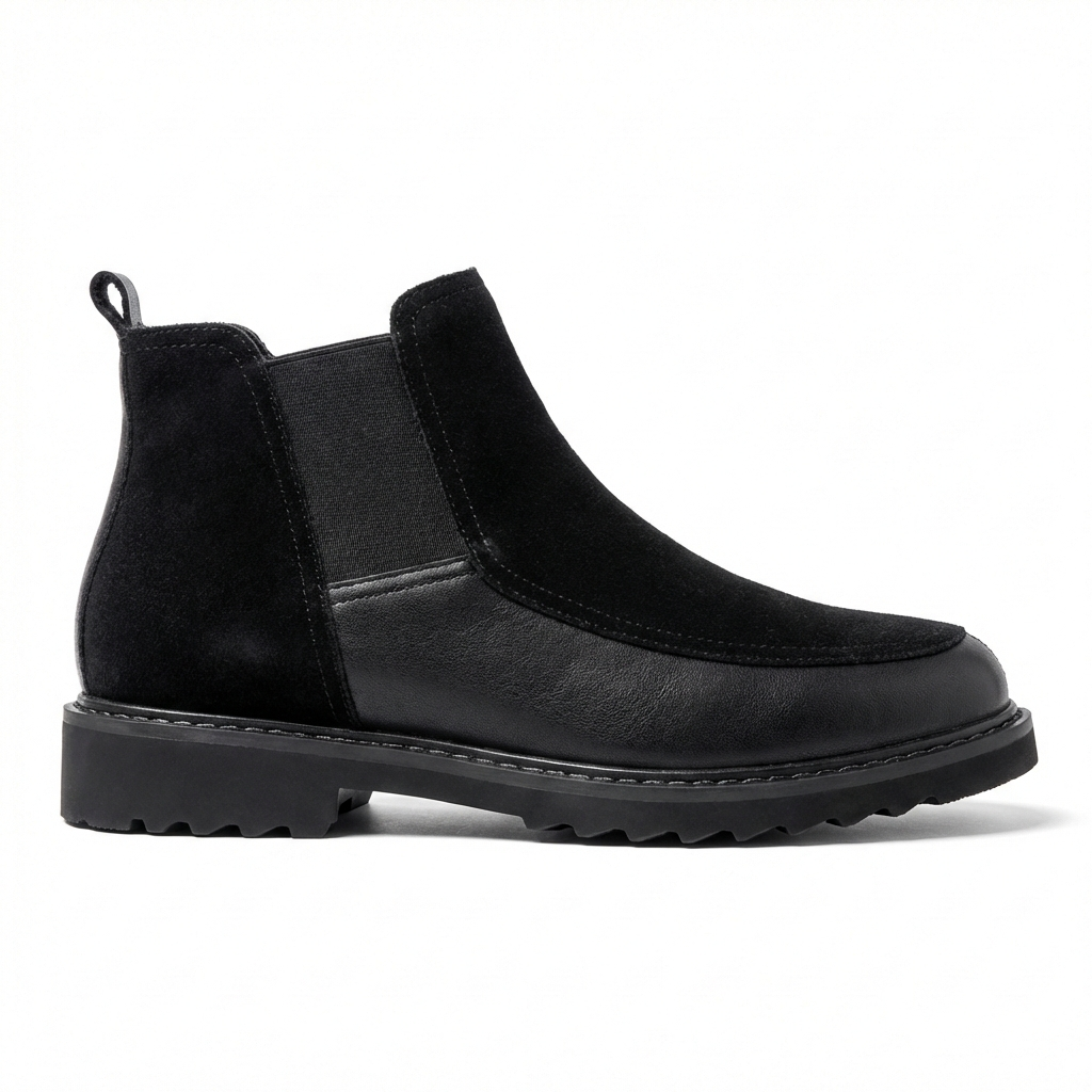 Men's textured leather chelsea boots