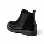 Men's textured leather chelsea boots — detail view