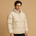 Men's quilted long sleeve jacket in khaki