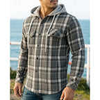 Men's checked hooded shacket — additional view