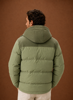 Men's corduroy collar hooded puffer jacket — additional view