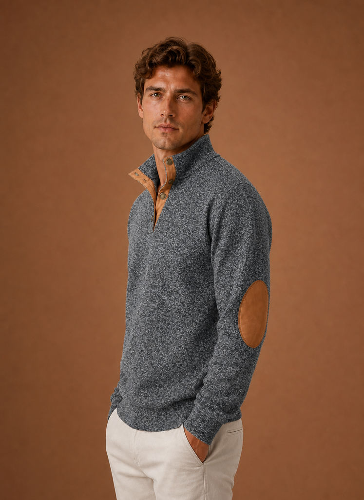 Men's mock-neck layering knit pullover — additional view