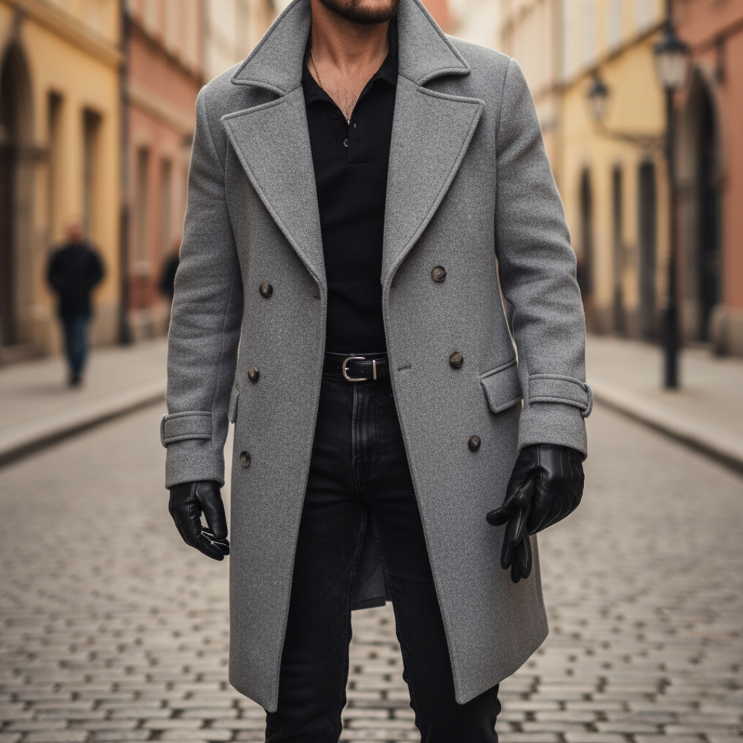 Men's classic wool winter coat — additional view