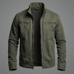 Men's washed cotton vintage zip jacket — alternate view