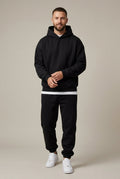 Men's two-piece oversized hoodie set in black
