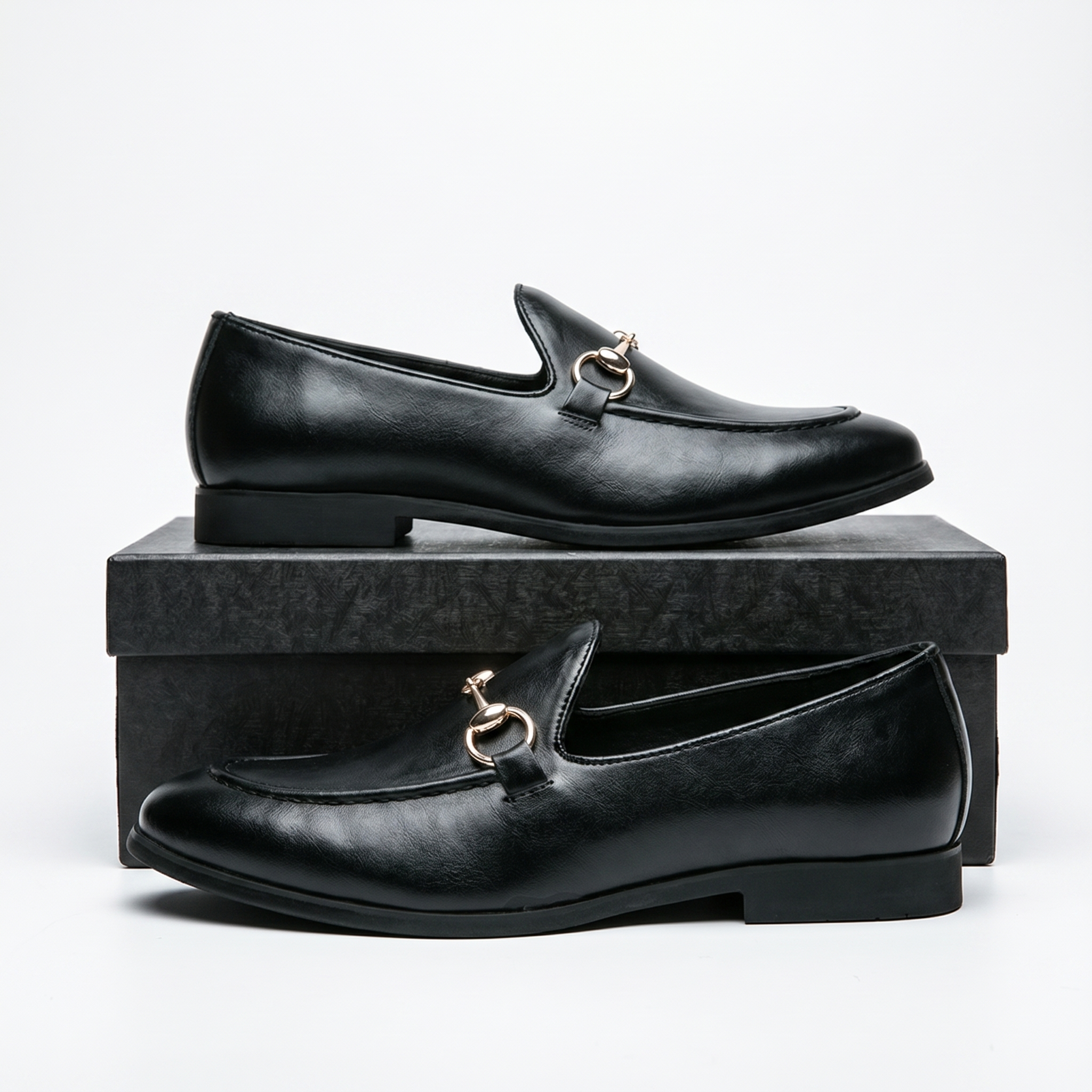 Men's bit buckle leather loafers — detail view