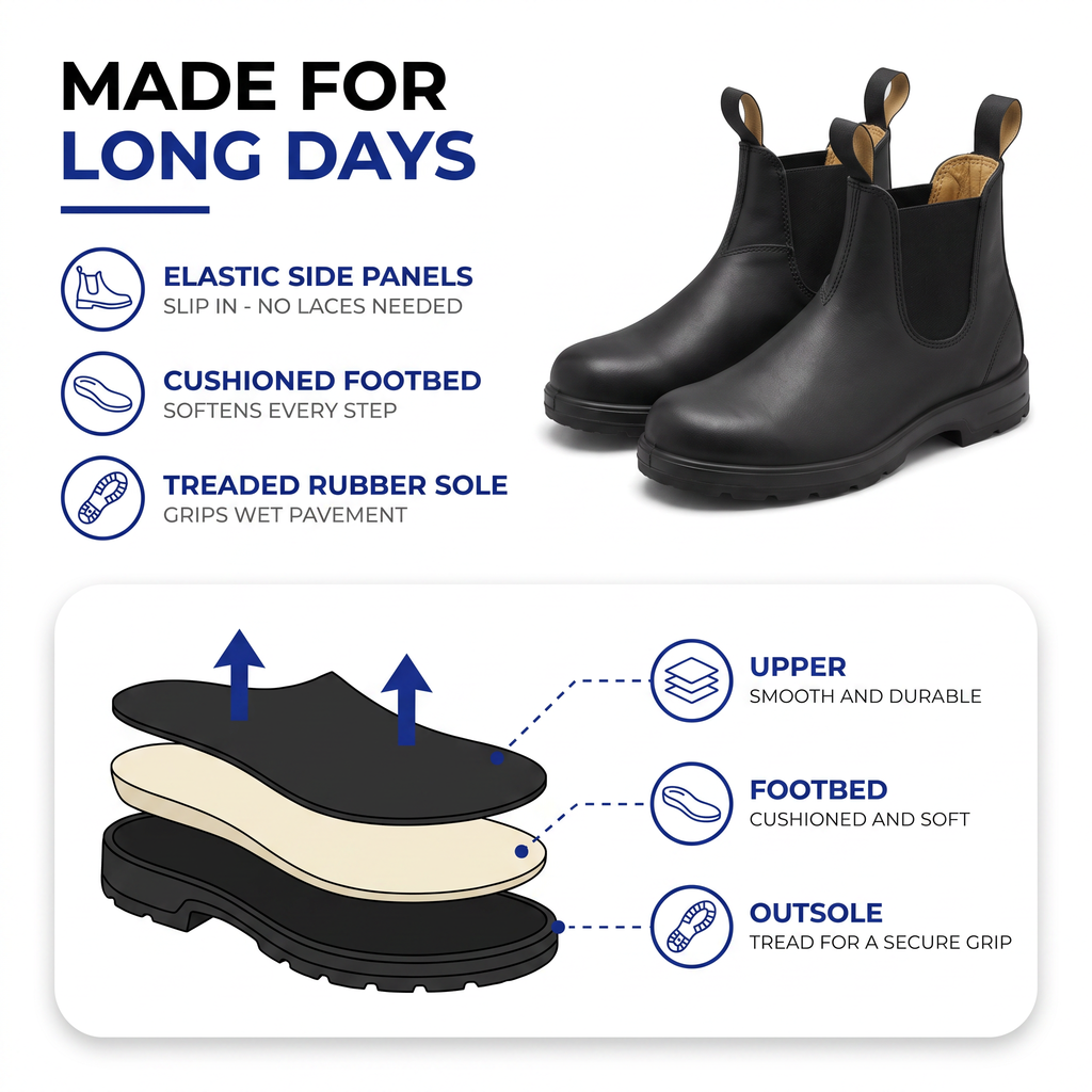 Men's slip-on chelsea boots — alternate view