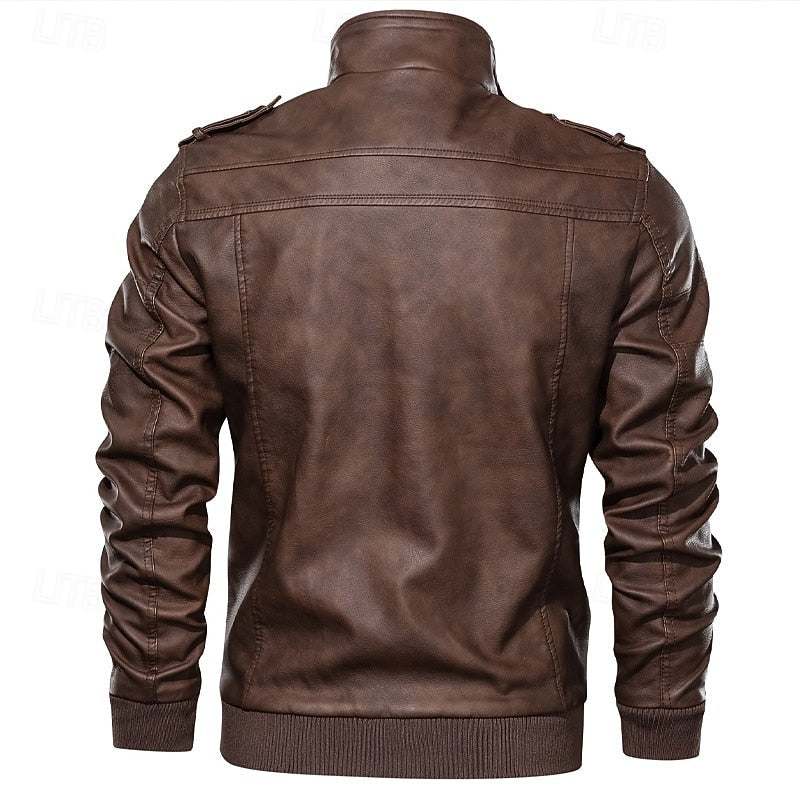Men's stand-collar bomber jacket — detail view