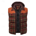 Men's quilted hooded gilet in red