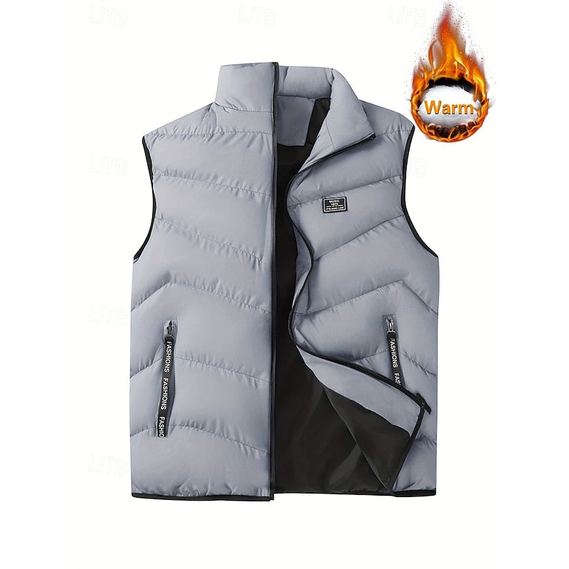Men's quilted zip puffer vest — additional view