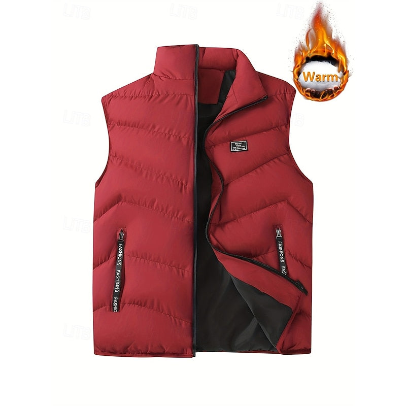 Men's quilted zip puffer vest — alternate view