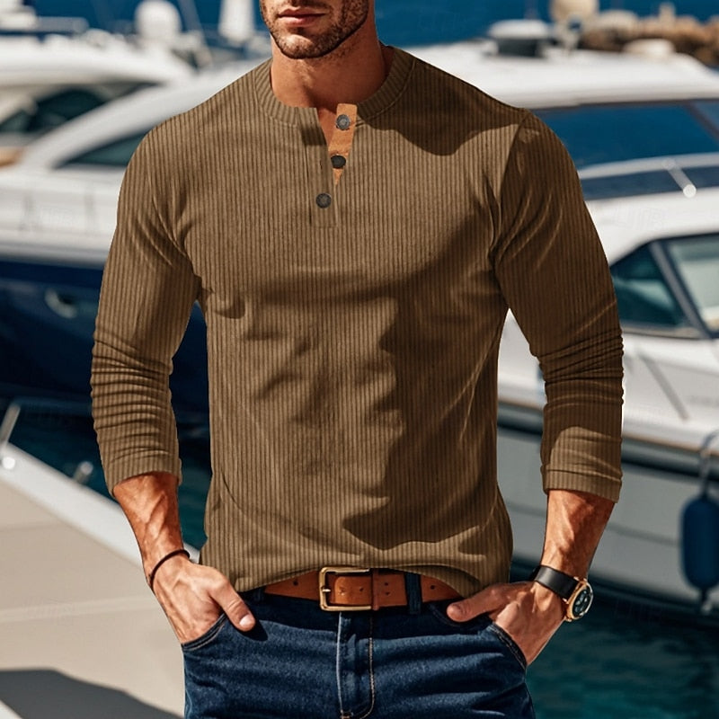 Men's ribbed long sleeve shirt
