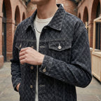 Men's contrast-stitch denim jacket — additional view